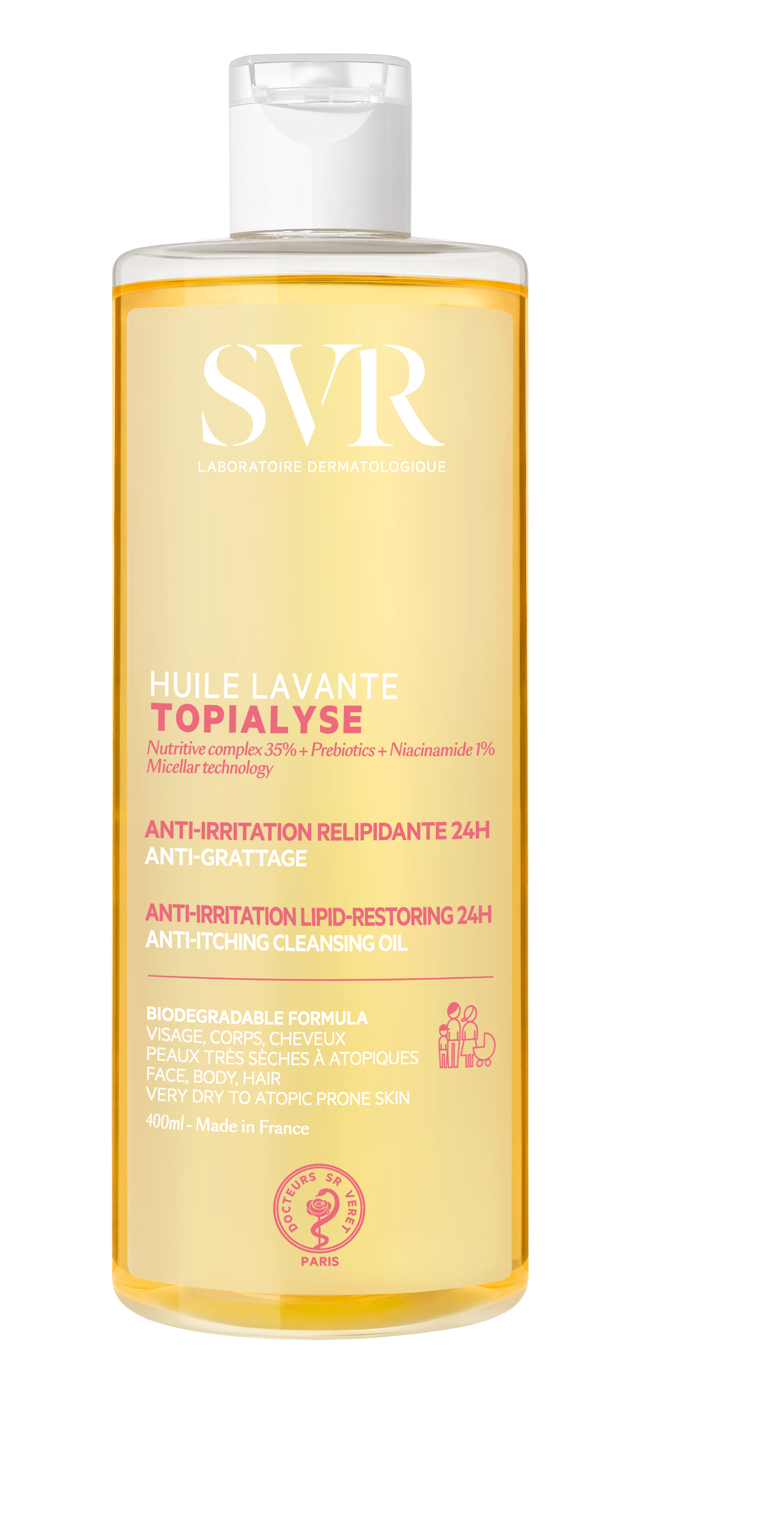 SVR Topialyse Anti-irritação Óleo de Limpeza Micelar 400ml