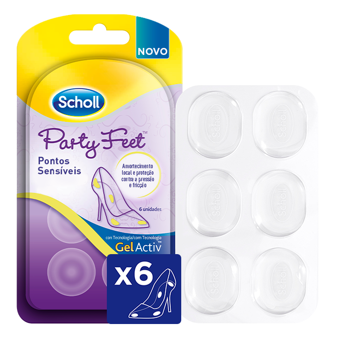 Scholl Gelactiv Party Feet Pontos Sensíveis 6un