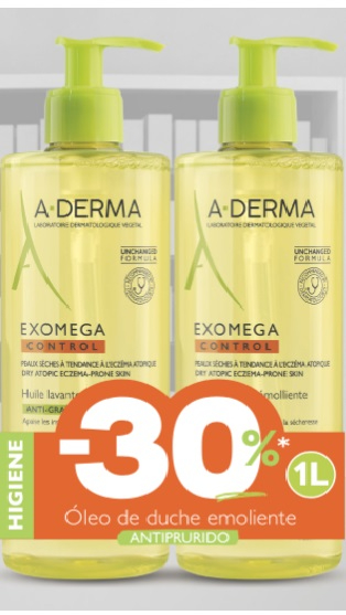 A-Derma Exomega Control Óleo Duche 500ml 2un-Promo