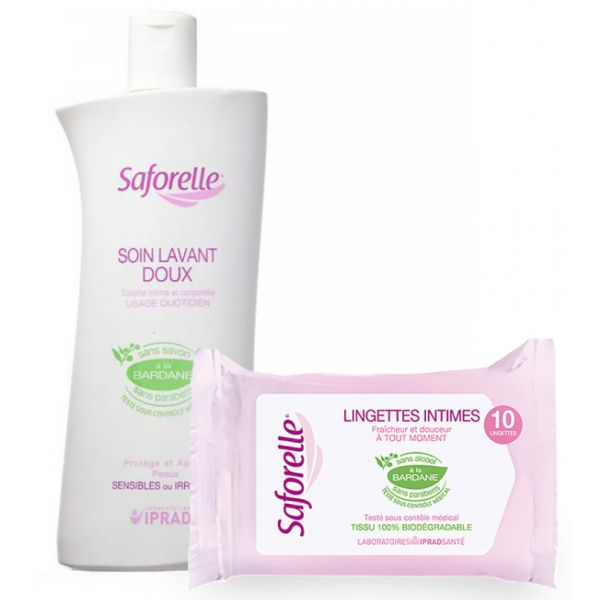 Solution lavante Saforelle 250ml +Lingettes offertes