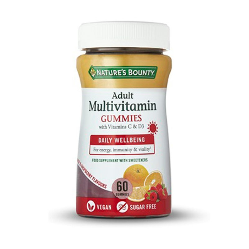 Natures Bounty Adult Multivit Gummies VitC+D3 60un