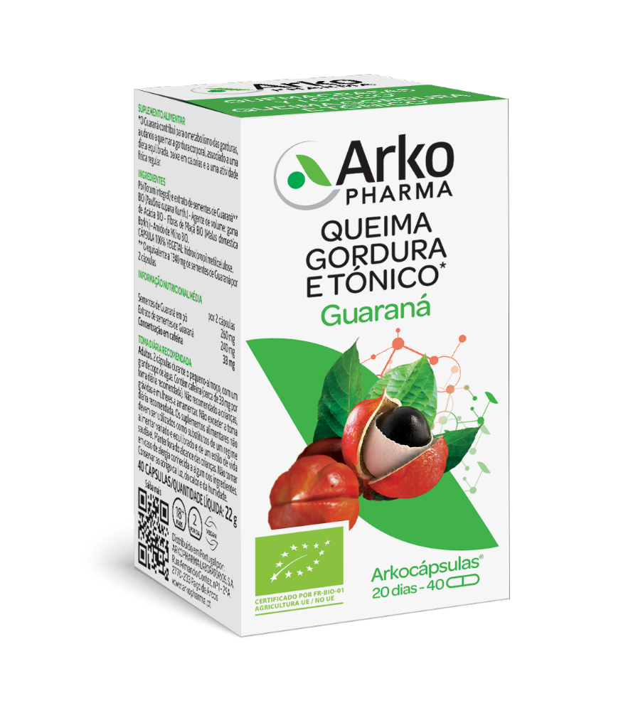 Arkocapsulas Guarana 33mg cafeina 40caps