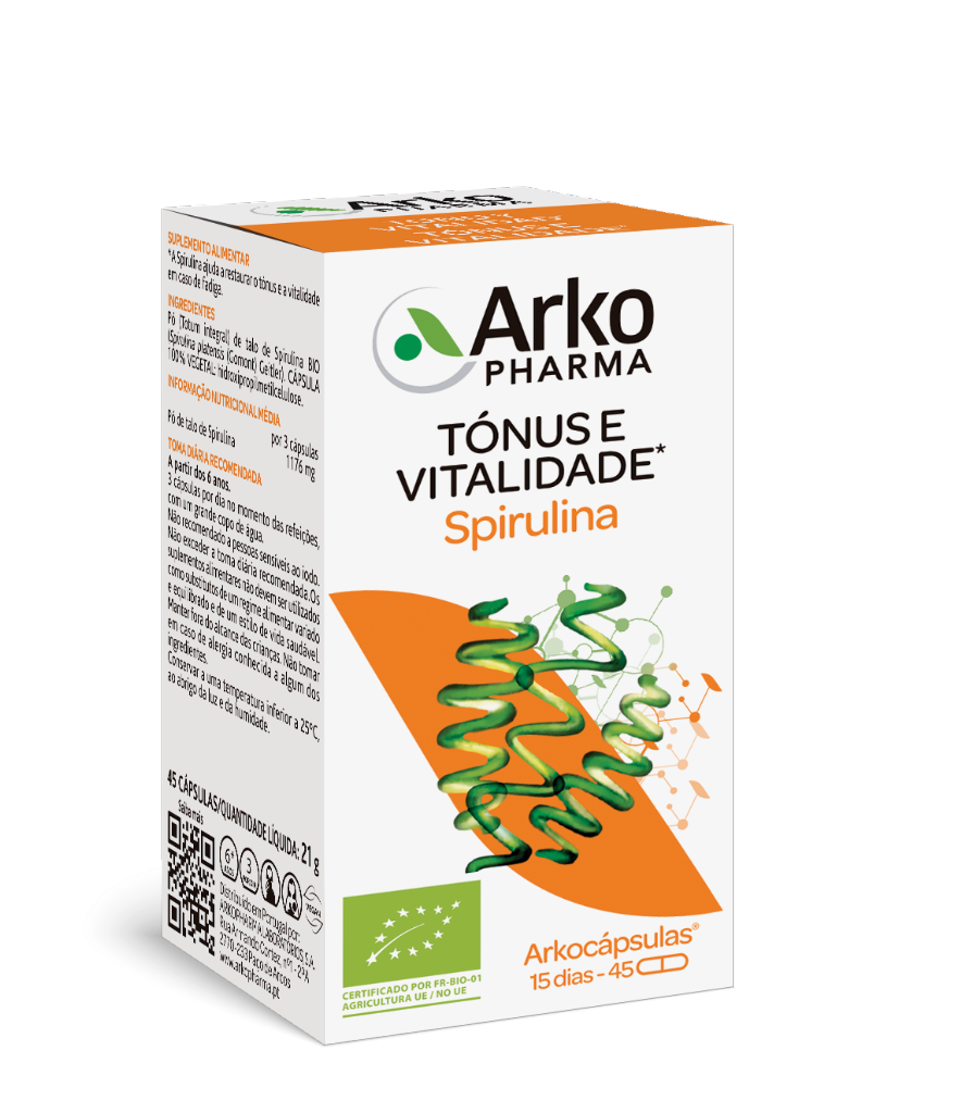 Arkocapsulas Tonus/Vitalidade Spirulina 45caps