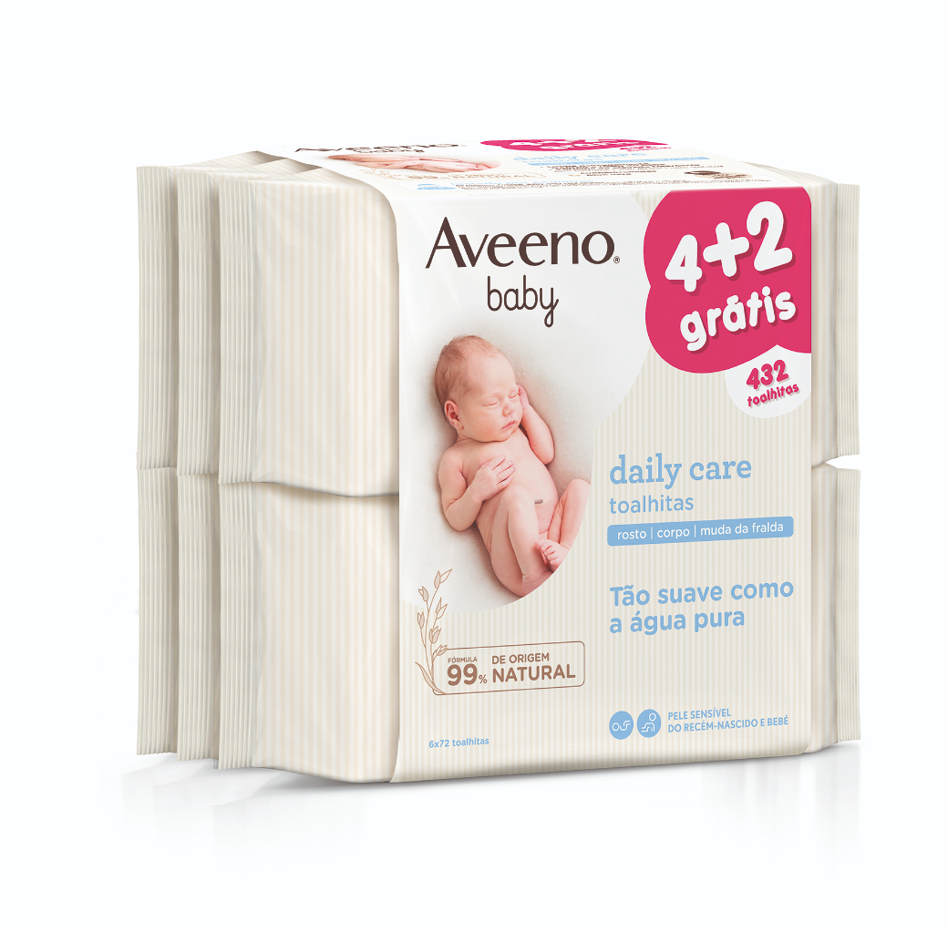 Pack de toallitas para bebés Aveeno 6 x 72un