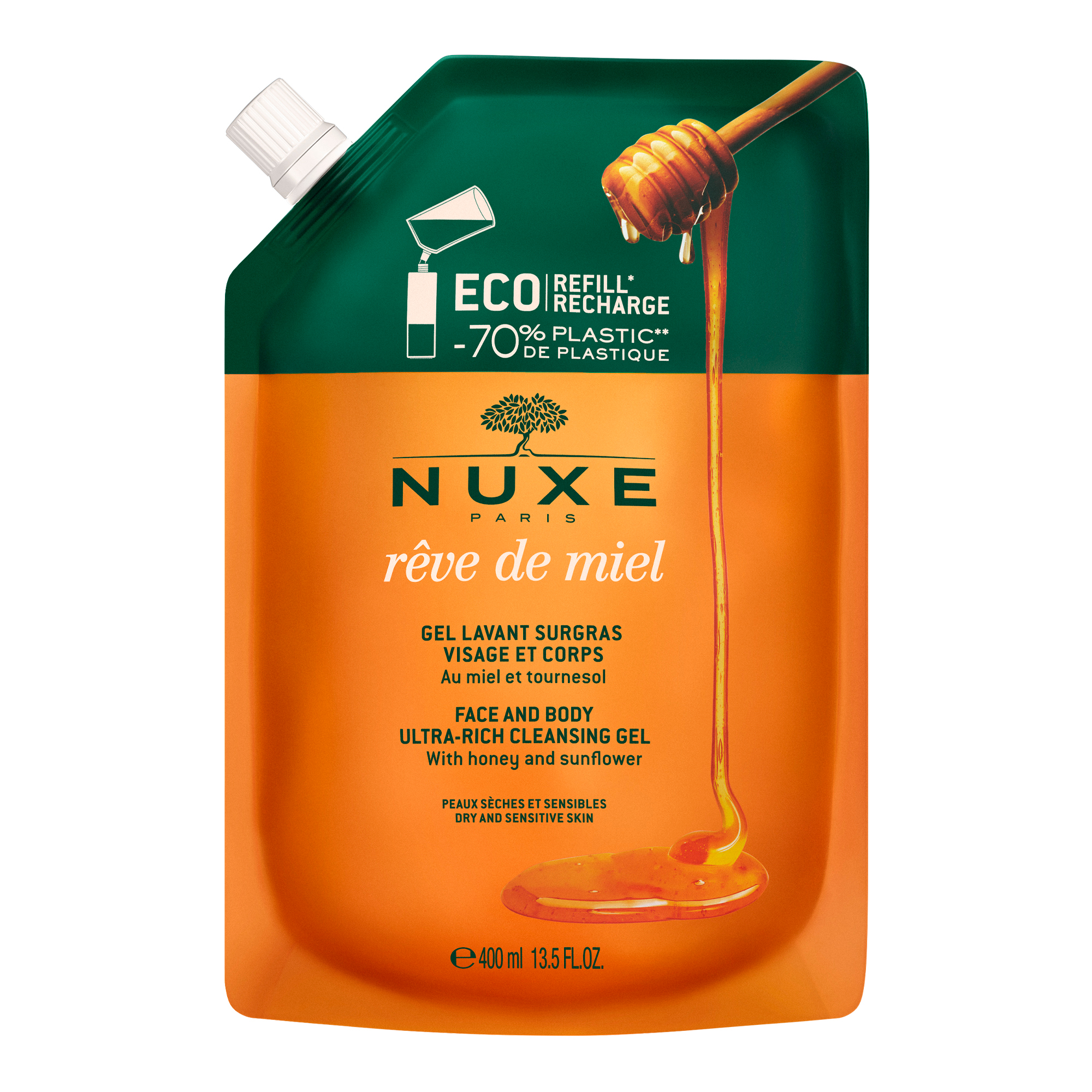 Nuxe Rêve de Miel Recarga Gel de Limpeza Rosto e Corpo