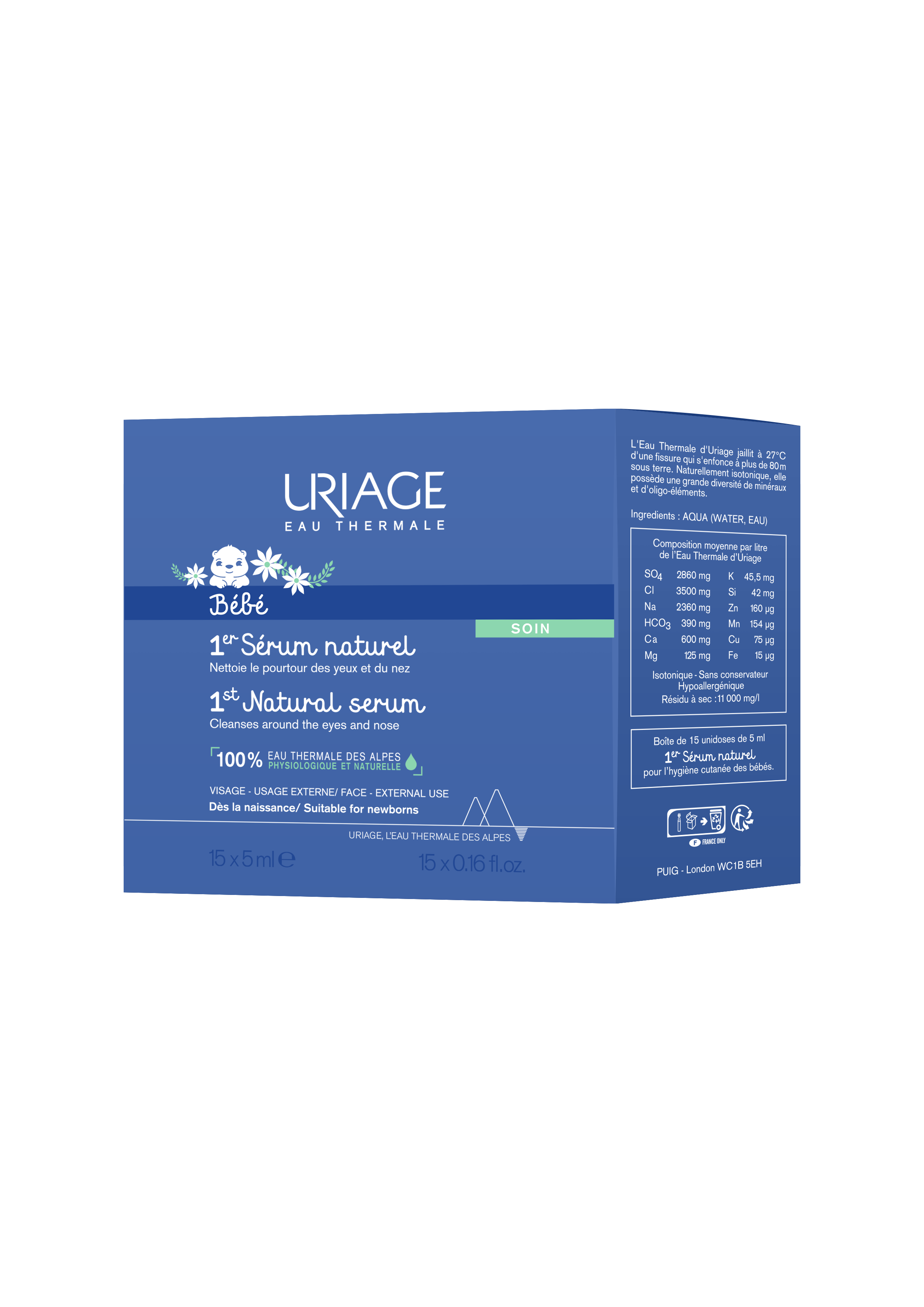 Uriage Bebe Soro Natural Monodoses  5ml 15un