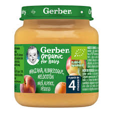 Gerber Organic Boiao Maçã/Alperce/Pêssego 4M+ 125g
