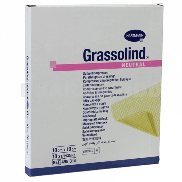 Compressas Grassolind Vaselina 10x10cm 10un