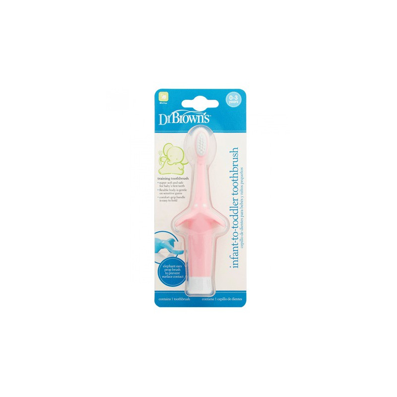 Dr Brown's Escova Dentes Elefante 0-3A Rosa