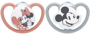 Nuk Space Chupeta Mickey/Minnie Sil 0-6M 2un