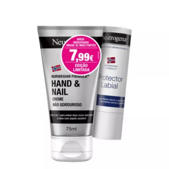 Neutrogena Crème pour Mains et Ongles 75ml + Baume à Lèvres - Promotion