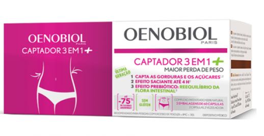 Oenobiol Captador 3em1+ 60caps 2un -PROMO 33%