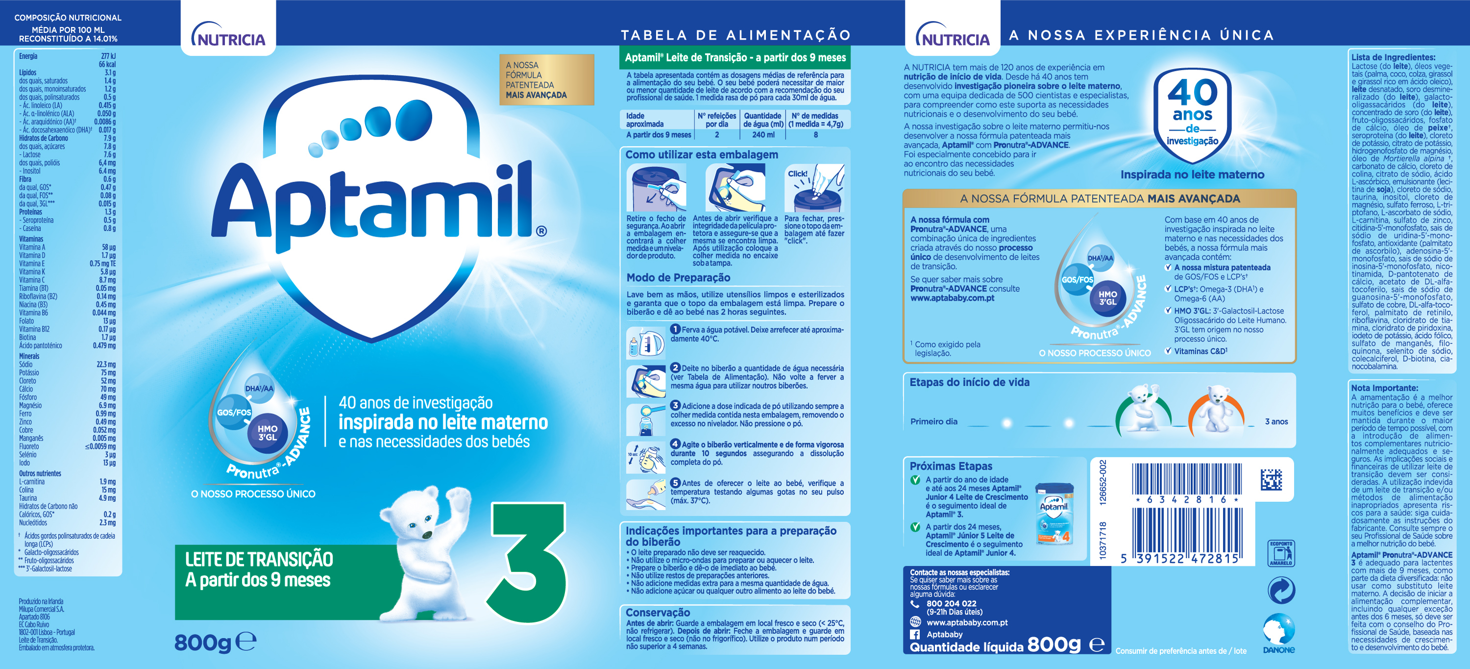 Aptamil 3 Leite Transição 800g