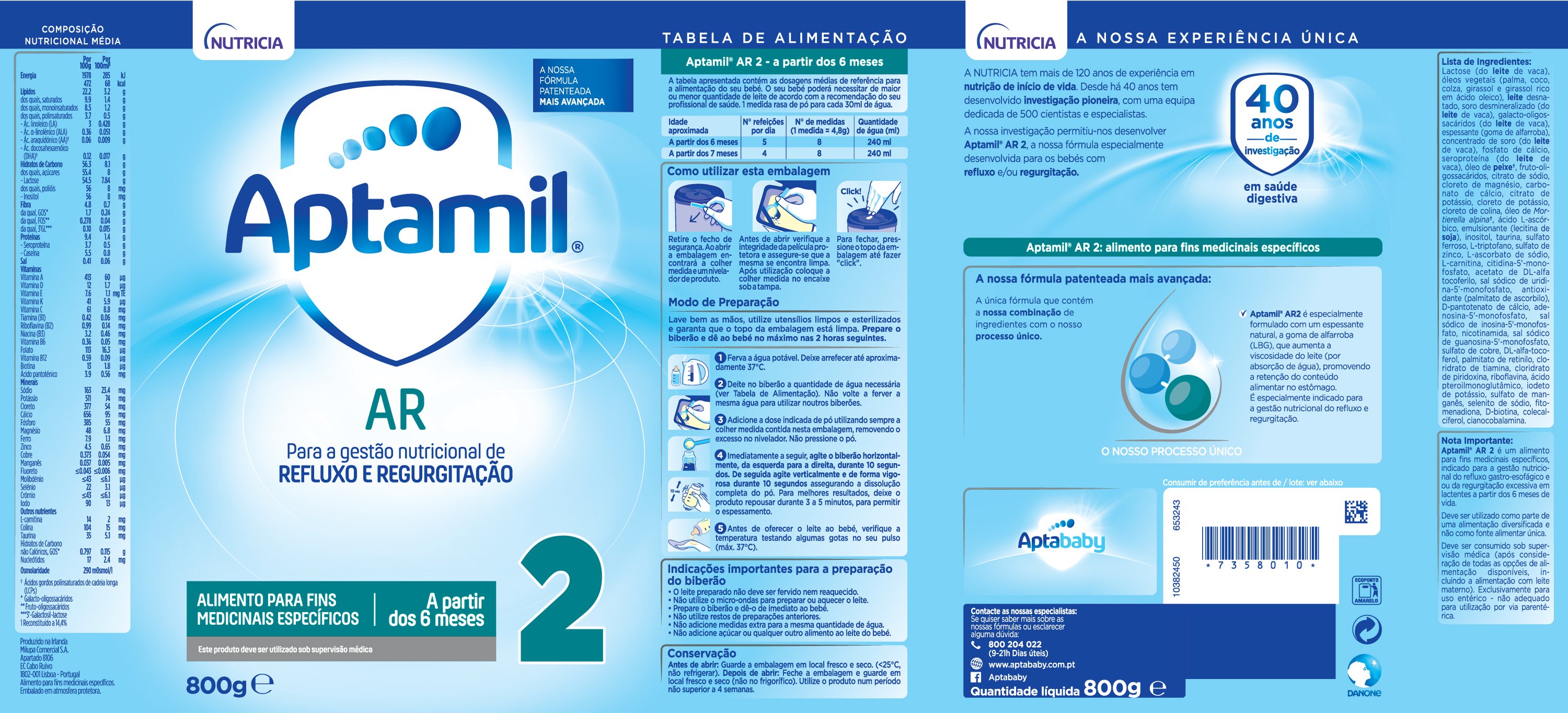 Aptamil AR 2 800g