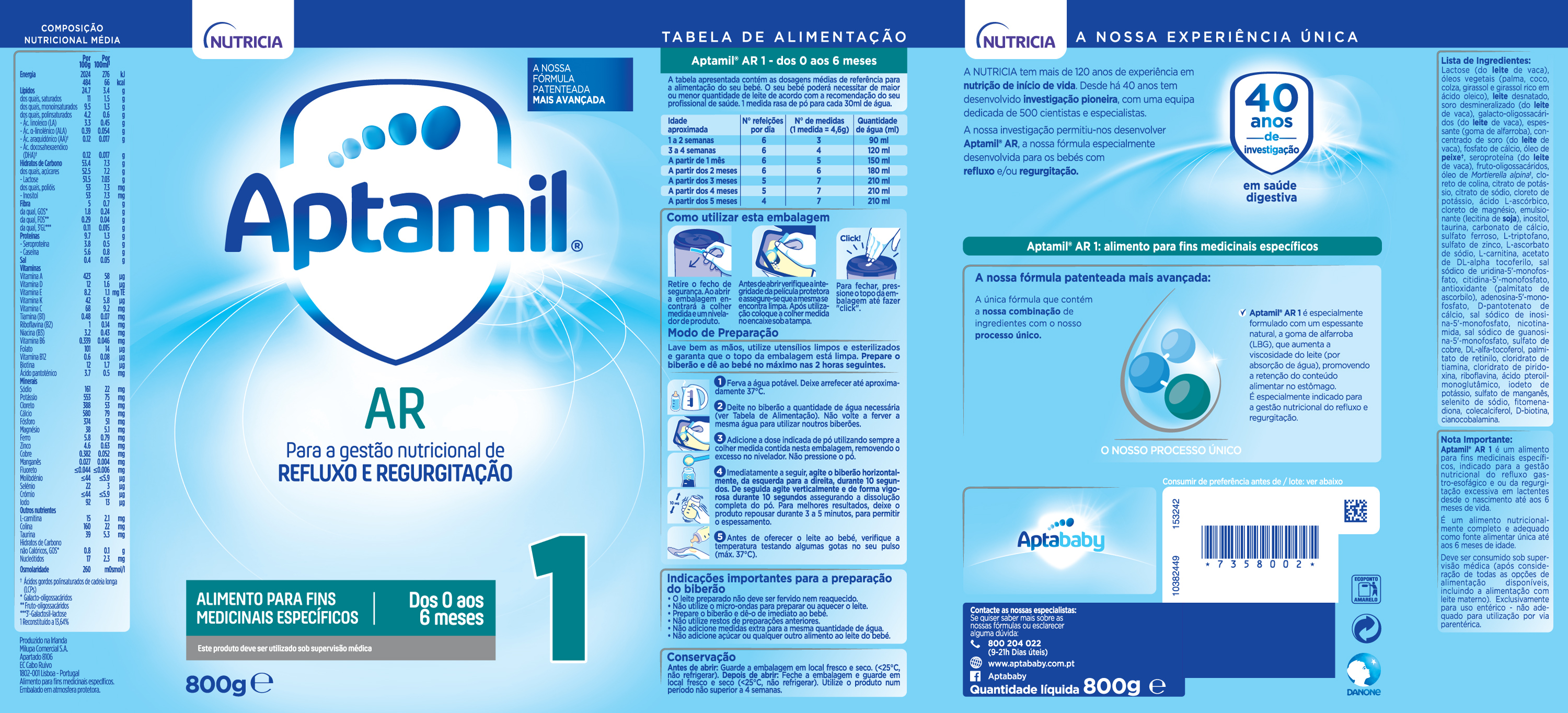 Aptamil AR 1 800g
