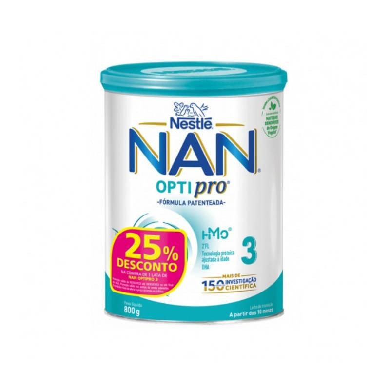 Nan Optipro 3 Leite Crescimento 12M+ 800g-Prom 25%