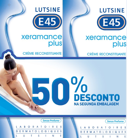 Lutsine E45 Xeramance Plus Creme Pele Seca Promoção -50% 2ª Unidade