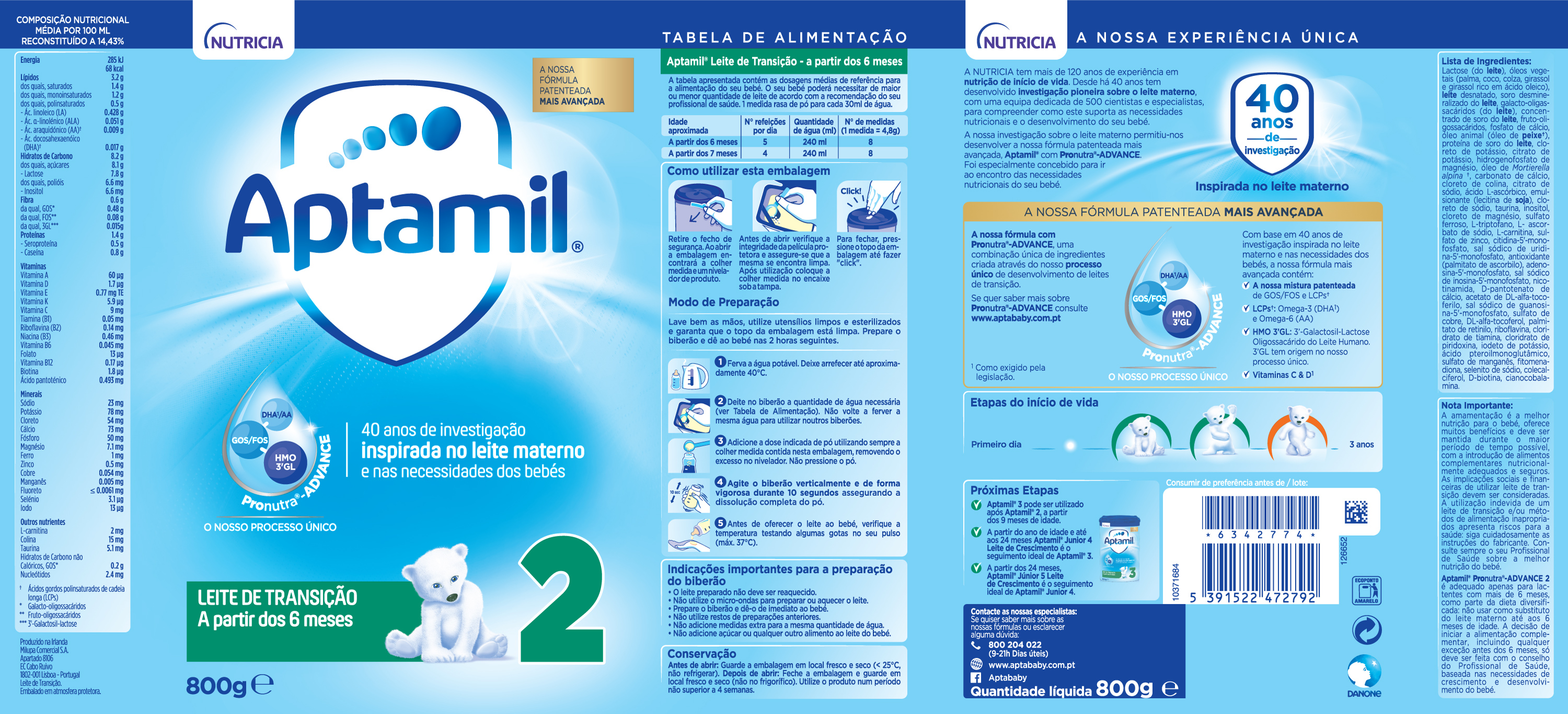 Aptamil Nutri Biotik 2 Leite Transicao 6M+ 800g