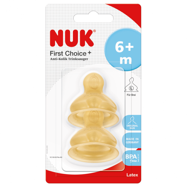 Nuk First Choice+ Tetina Latex 6M+ TamL 2un