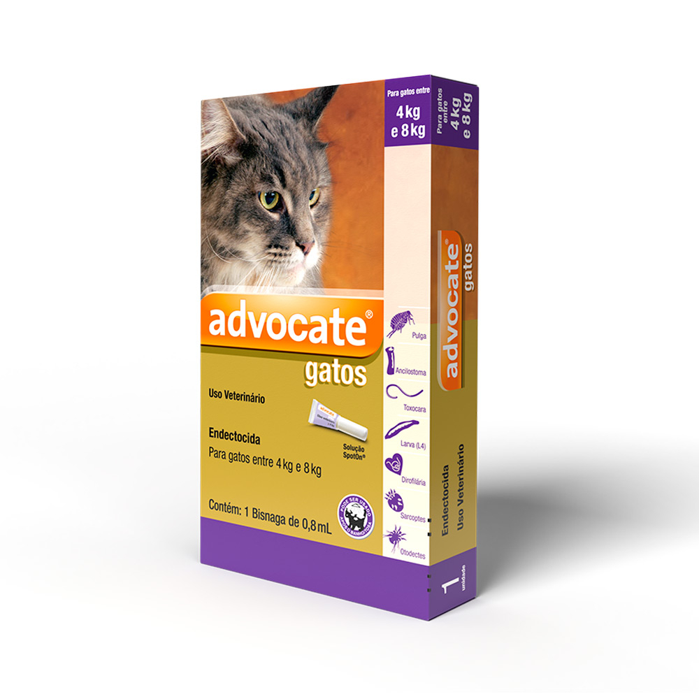 Advocate 80 Gato 4-8kg 3pipetas VET