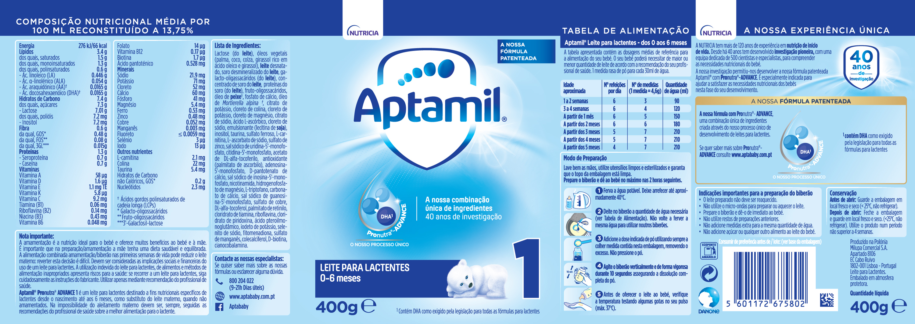 Aptamil 1 Leite Lactente 400g