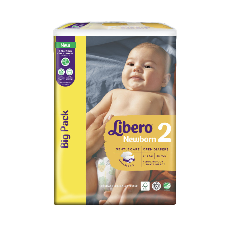 Libero Newborn 2 Big Pack Fraldas 3-6Kg 86un