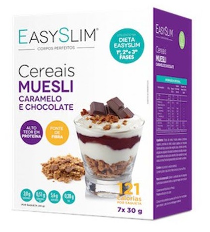 EasySlim Cereais Muesli Caramelo Chocolate 7saq