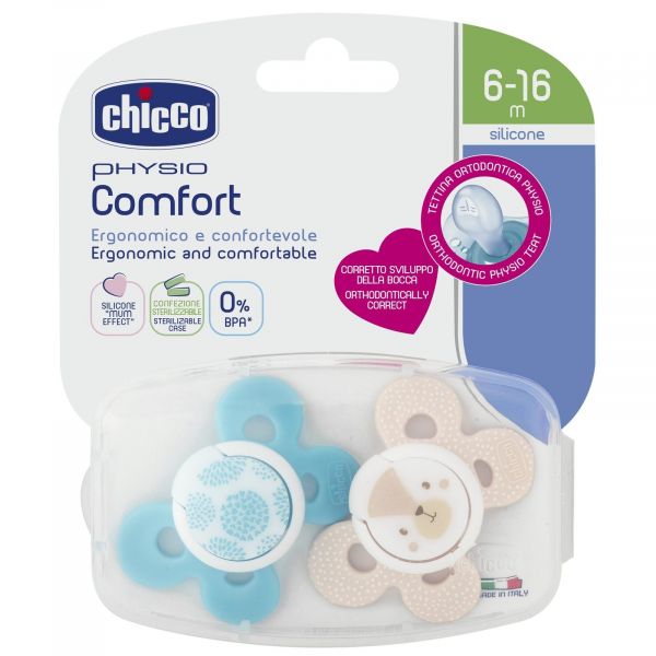 Chicco Physio Comfort Chupeta Sil Boy 6-16m 2un