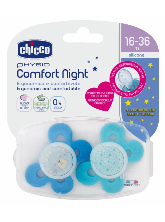 Chicco Physio Comfort Chupeta Luminescente  Azul 16-36M 2un