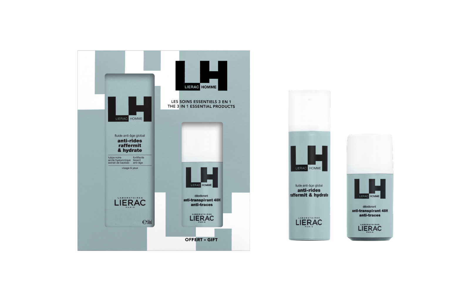 Lierac Homme Fluido Hidratante 50ml + Oferta Desodorizante 50ml