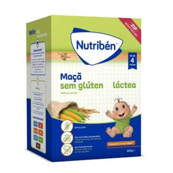 Nutriben Maçã Sem Glúten Láctea 4M+ 600g