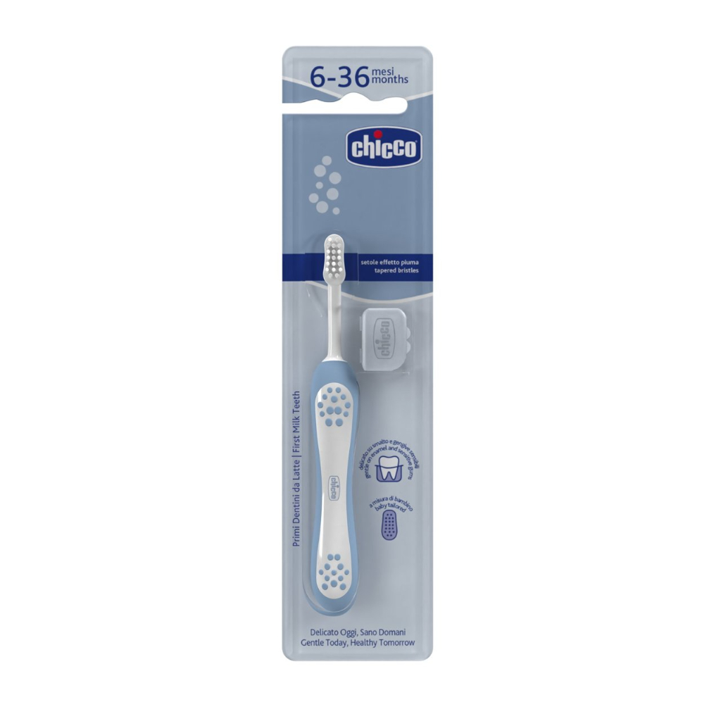 Chicco Escova Primeiros Dentes Azul 6-36M 1un