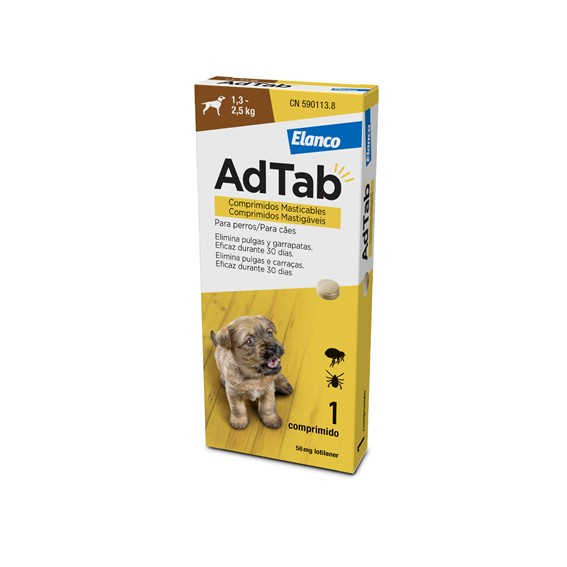 AdTab Cães 56mg 3 comp. mastigáveis VET