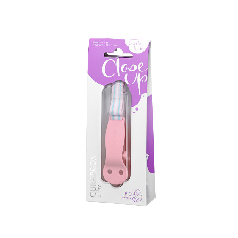 Curaprox Baby Soother Holder Clip Chupeta Rosa