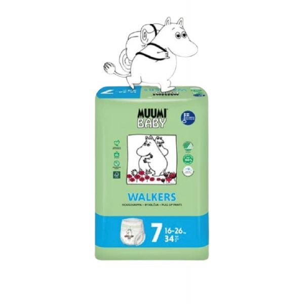 Muumi Baby Fraldas Walk Tamanho 7 34 unidades