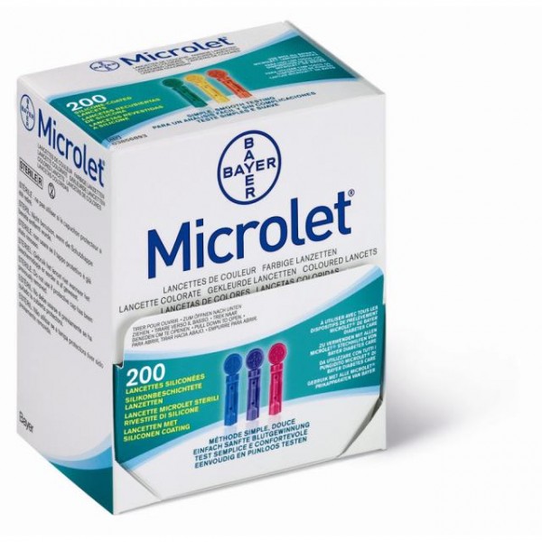 Lancetas Bayer Microlet Coloridas 200uni