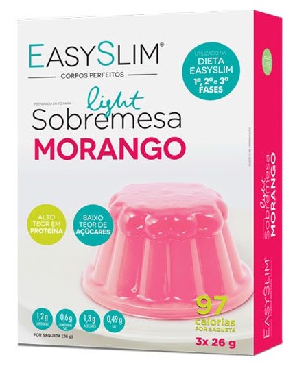 EasySlim Sobremesa Light Morango 3saq