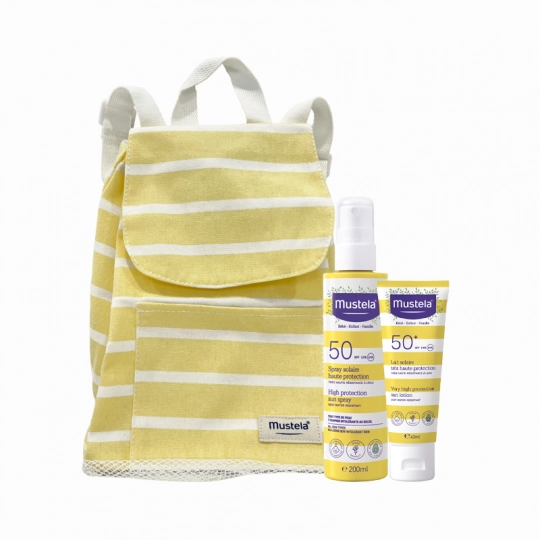 Mustela Mochila com Leite Solar FPS50+ e Spray FPS50