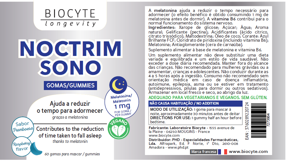 Biocyte Noctrim Sono Gomas 60un