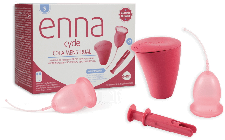 Enna Copo Menstrual M 2un + Caixa Esterilizadora + Aplicador