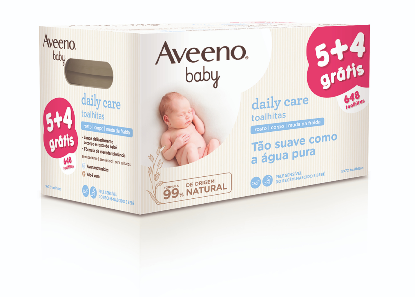 Aveeno Baby Toalhitas 72un -Pack 9un