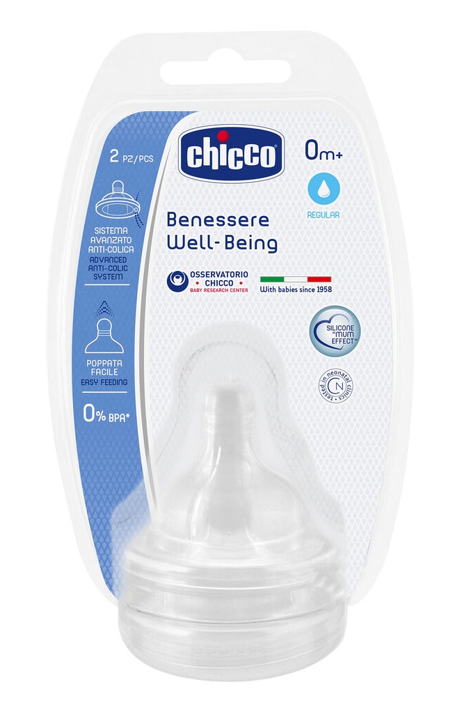 Chicco Well Being Tetina Sil Fluxo Normal 0M+ 2un