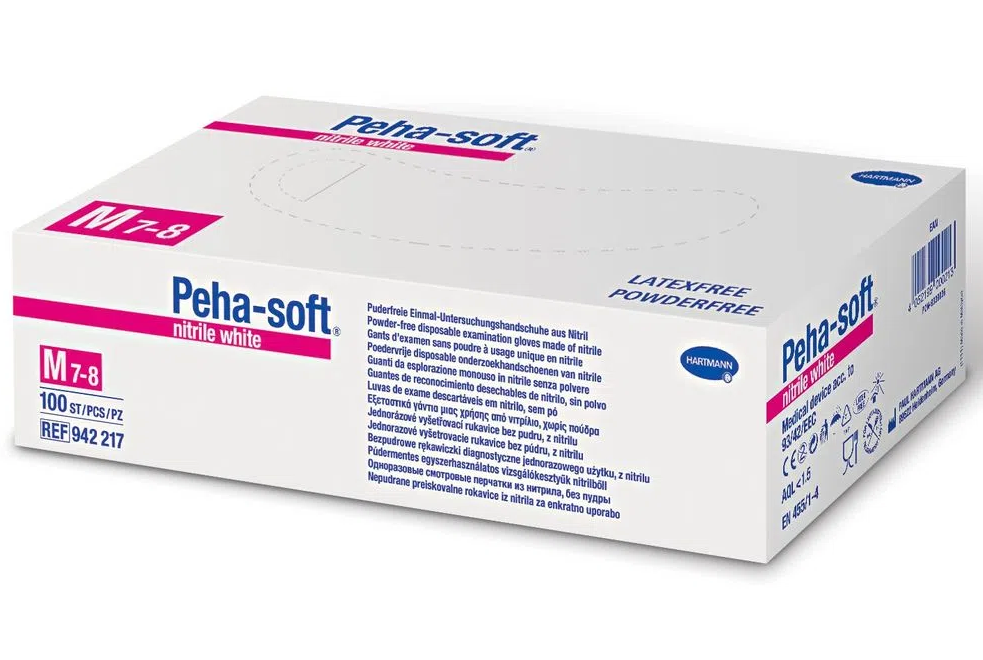 Peha-soft Luvas Nitrilo S/Po Brancas TamM 200un