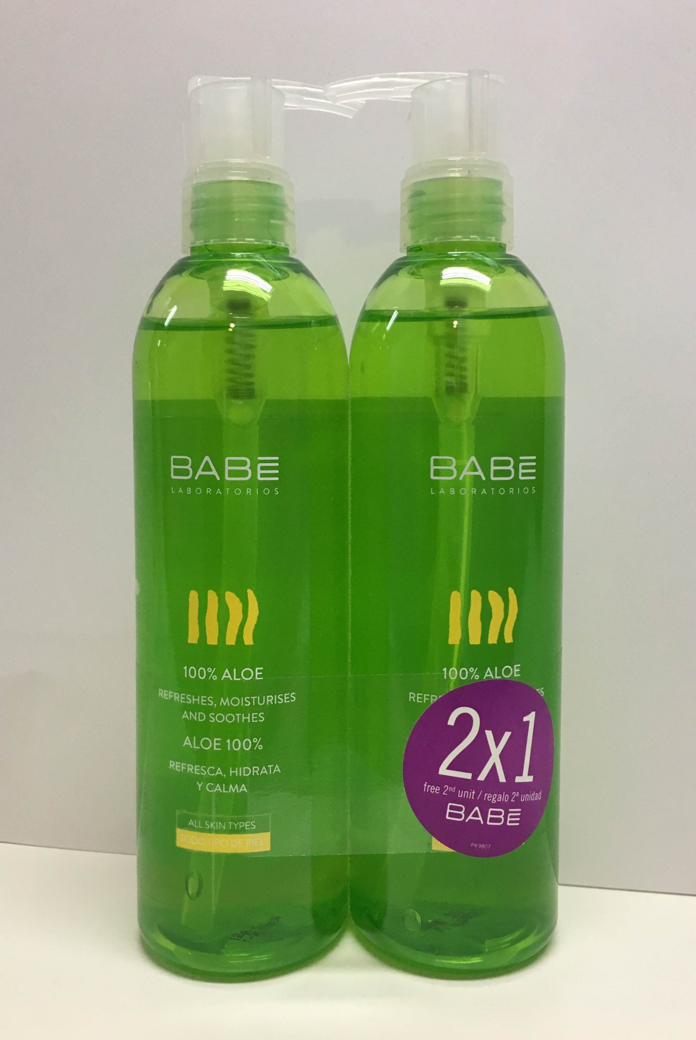 Babe Gel 100% Aloe Vera 300ml 2un