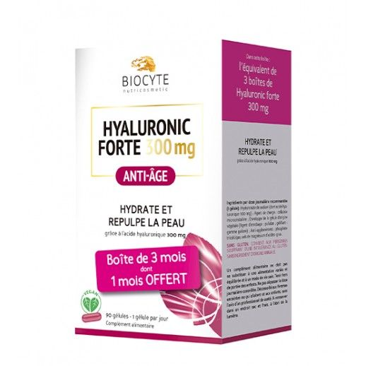 Biocyte Hyaluronic Forte Antienvelhecimento 300mg 90 cápsulas