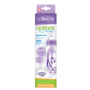 Dr Brown's Natural Flow Kit Roxo 0-6M Biberão 270ml + Chupeta