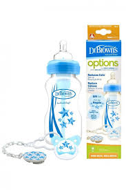 Dr Brown's Natur Flow Kit Azul 0-6M Biberão 270ml + Chupeta