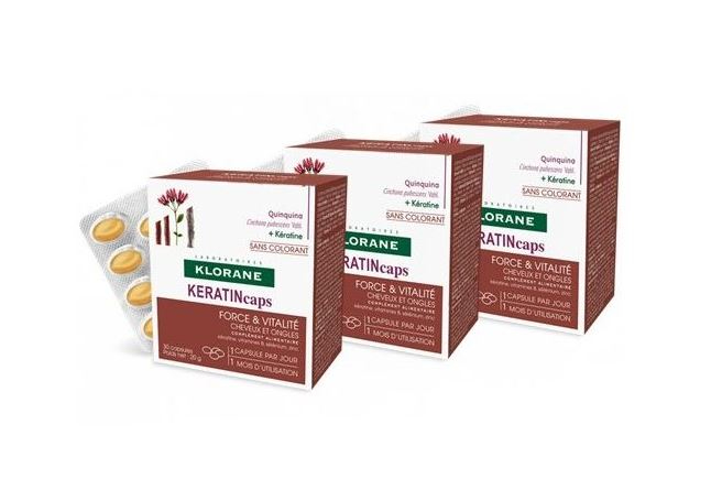 Klorane KeratinCaps Queda Cab 30caps 3un -Promo