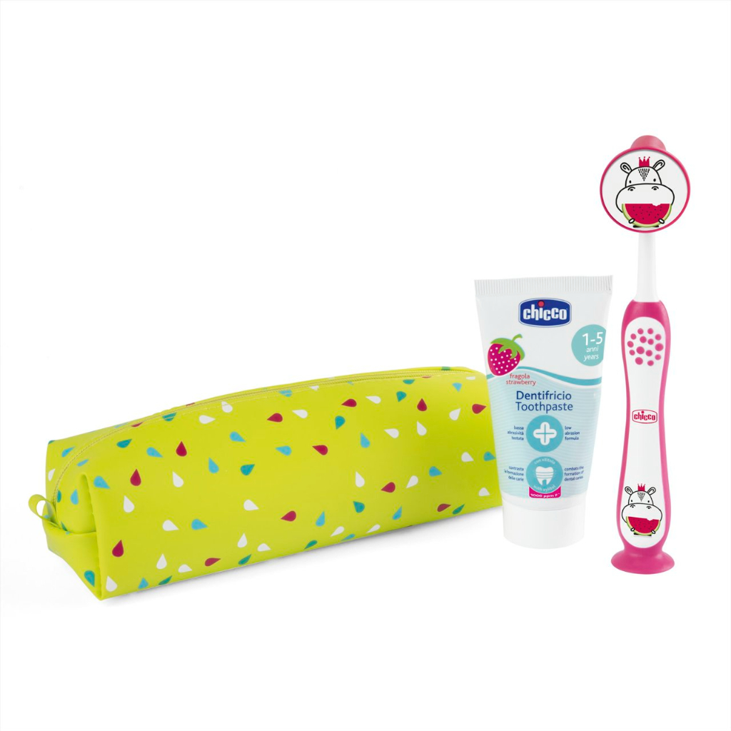 Chicco Conjunto Higiene Oral Rosa 36M+