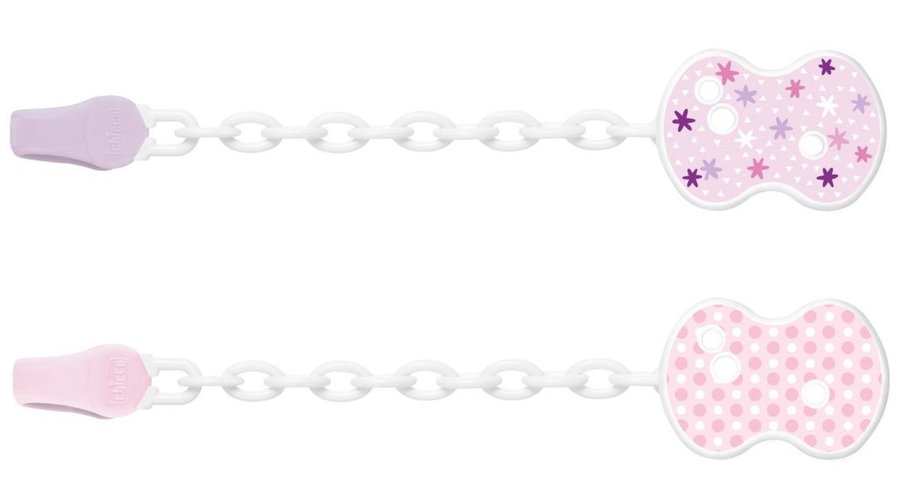 Chicco Clip C/ Corrente Chupeta Rosa 1un